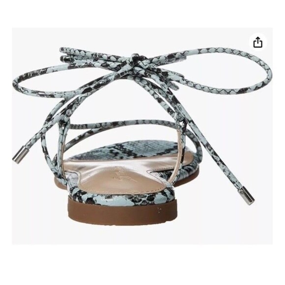 THE DROP Samantha Snake Strappy Sandals Size 5.5 Teal Beach Festival Boho Chic - Picture 4 of 14